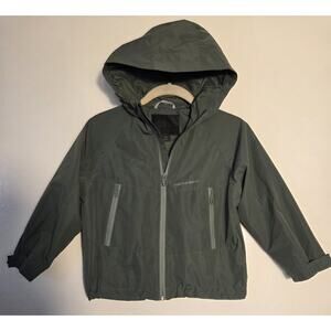 Zara Kids’ Water Repellent Full Zip Hooded Windbreaker Size 6-7 Years Green